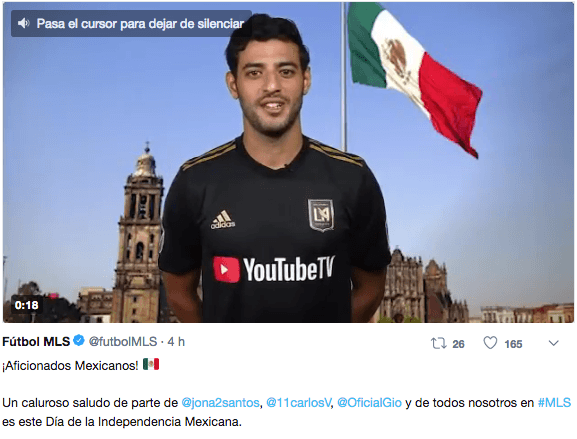 La MLS también envió su saludo por medio de un video con los mexicanos que compiten en esa liga de fútbol.