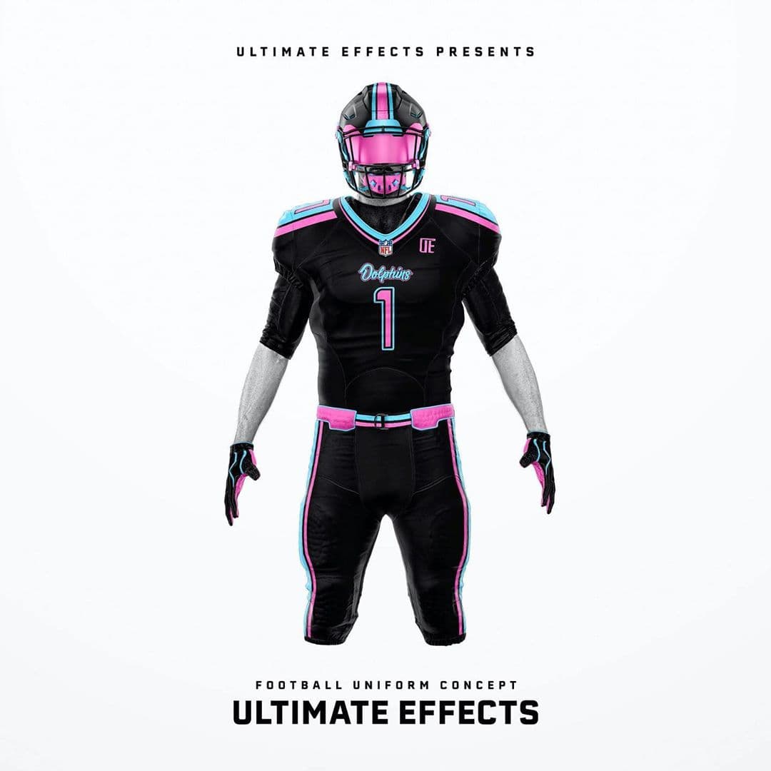 Miami Dolphins - Los colores en 'pastel' están inspirados en la serie 'Miami Vice'.