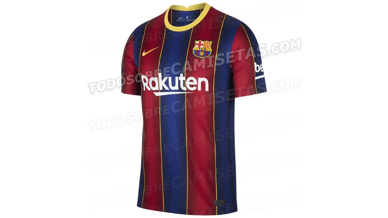 El Barça sigue fiel a su estilo, con detallitos mínimos como algunas líneas delgadas entre las franjaz blaugranas.