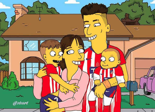 El uruguayo José María Giménez portando la de los colchoneros.