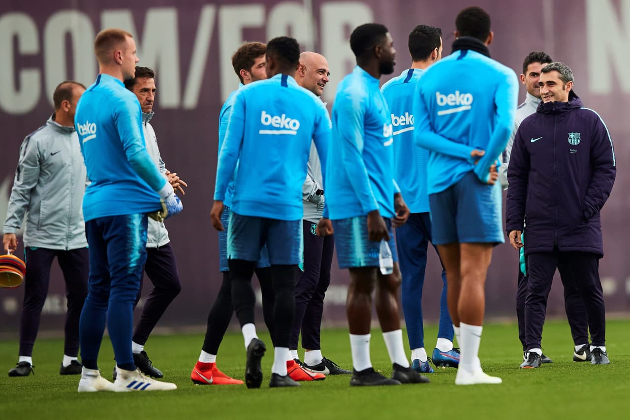 Ernesto Valverde dirige el que sería su último entrenamiento