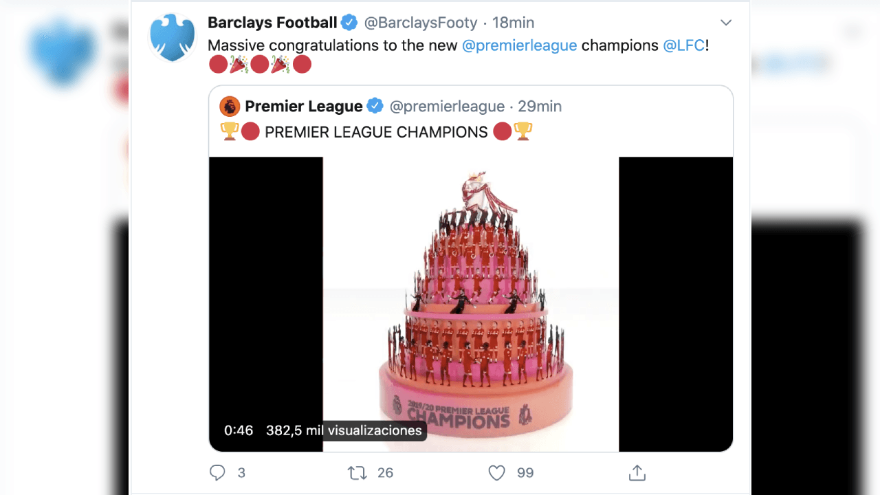 Desde LeBron James, hasta los clubes de la Premier League se tomaron un tiempo para felicitar al nuevo campeón de Inglaterra.