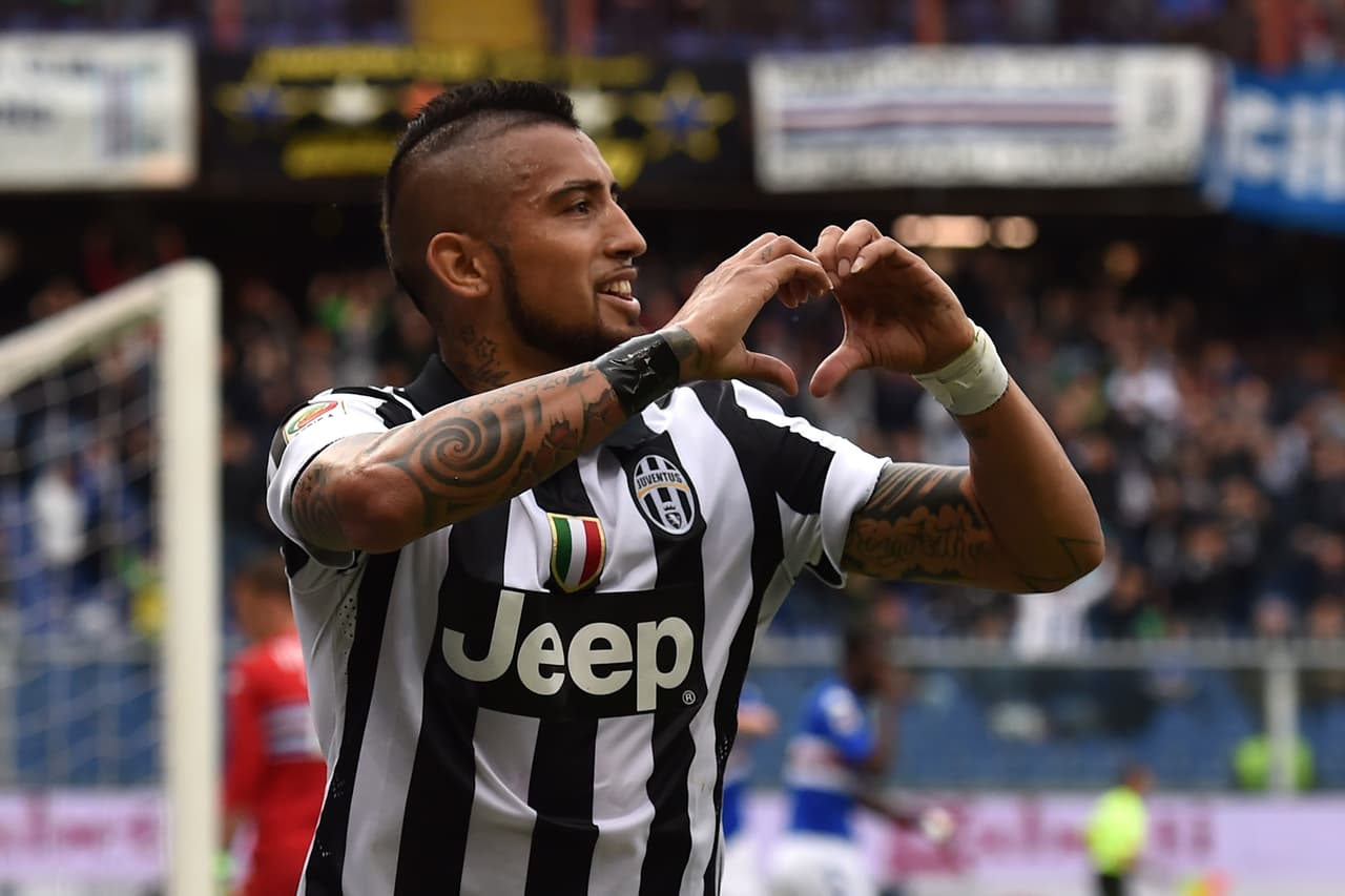 Arturo Vidal anotó el gol de la victoria de Juventus contra Sampdoria para sellar el cuarto título de Juventus el 2 de mayo de 2015, año en el que también fueron finalistas de Champions League.