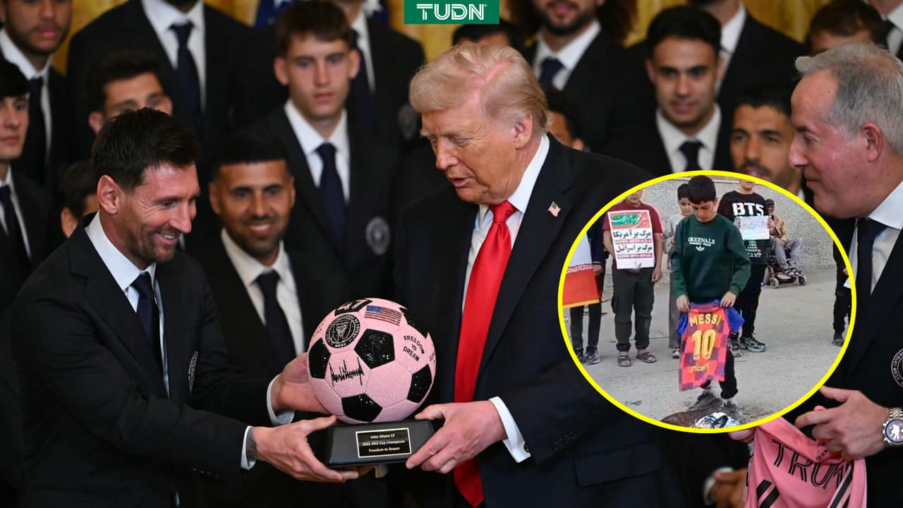 Niños iraníes queman playeras de Messi tras reunión con Trump