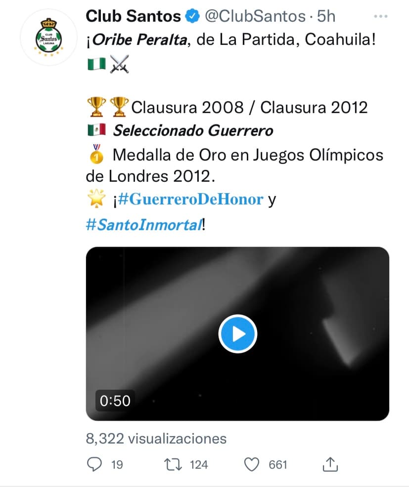 Así le dijeron adiós a Oribe Peralta tras el anuncio del fin de su carrera como futbolista profesional.