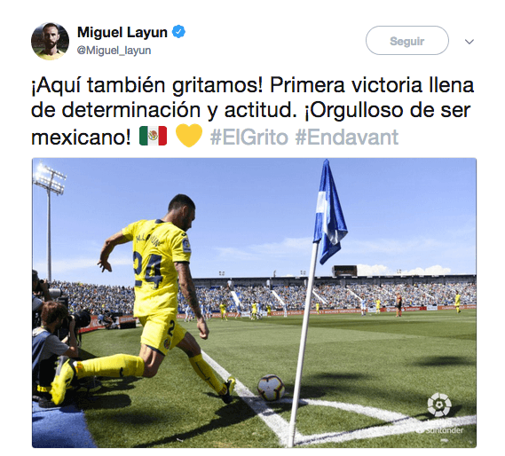 Miguel Layún, luego de su triunfo con Villarreal.