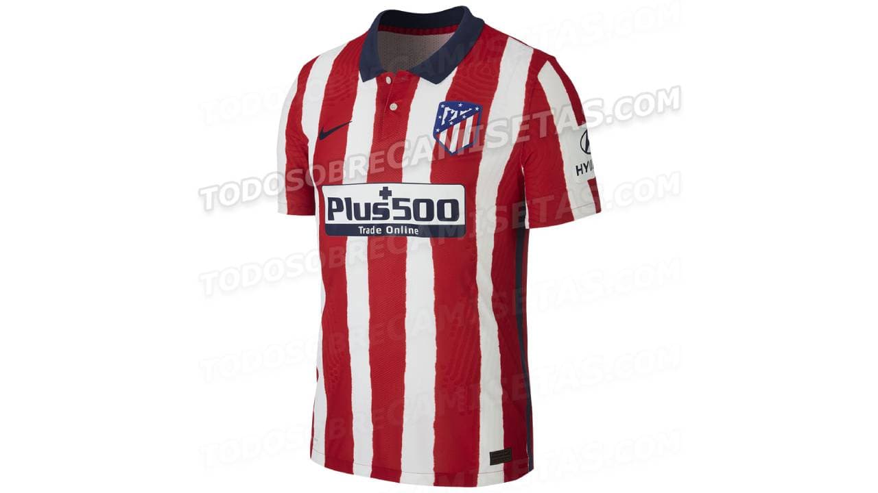 El cuello tipo polo del Atleti le da un toque de elegancia a la nueva camiseta.