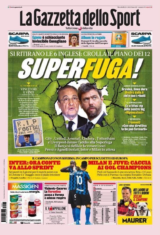 Tras varias horas de incertidumbre en el futbol europeo, el día de hoy se ha hecho oficial la suspensión del proyecto de la Superliga europea.