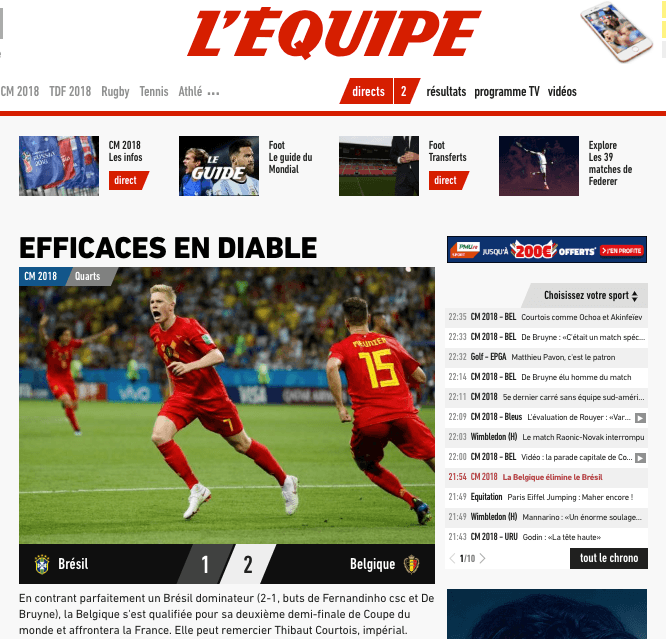 Fuerzas diabólicas exaltadas. El diario deportivo francés
<i>L'Equipe</i>, justo hace mención de ello: "Eficaz el diablo.