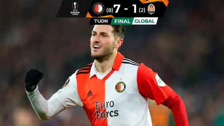 Santiago Giménez Marca Gol En Triunfo Del Feyenoord 7 1 Shakhtar De Uefa Europa League Tudn 5544