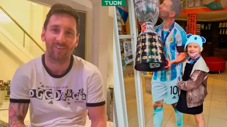 Messi saluda y motiva a Ampi, una niña que lucha contra el cáncer | TUDN  Fútbol | TUDN